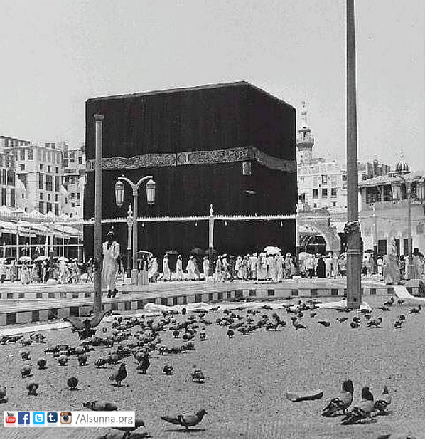 Rare-Photos-of-Mecca-Old-and-rare-photo-of-Kaaba-Mecca-with-pigeons-Rare-Photos-pictures-images-of-Mecca-Makkah