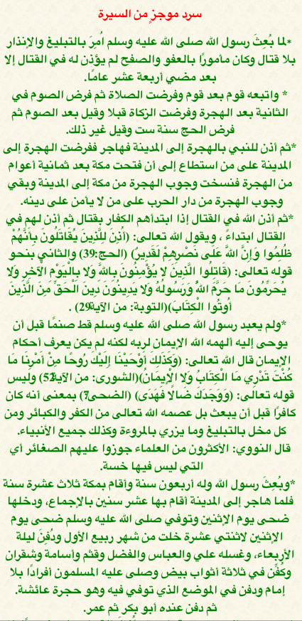 السيرة النبوية مختصرة