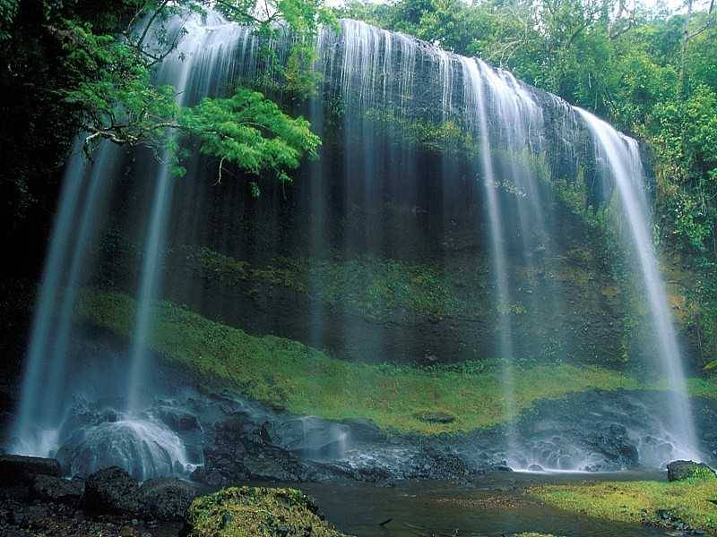 waterfall ocean sea